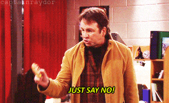 Gif- John Ritter holding a cookie and saying, "Just say no"