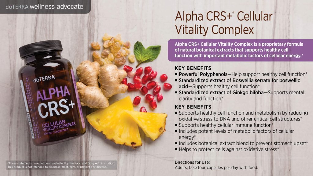Doterra's ALPHA crs plus info chart